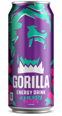 Gorilla Energy Drink, Cherry Berry, 16oz Cans (12 Pack)
