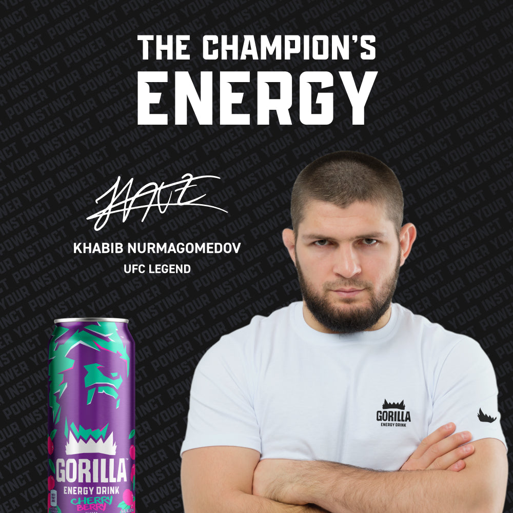 Gorilla Energy Drink, Cherry Berry, 16oz Cans (12 Pack)