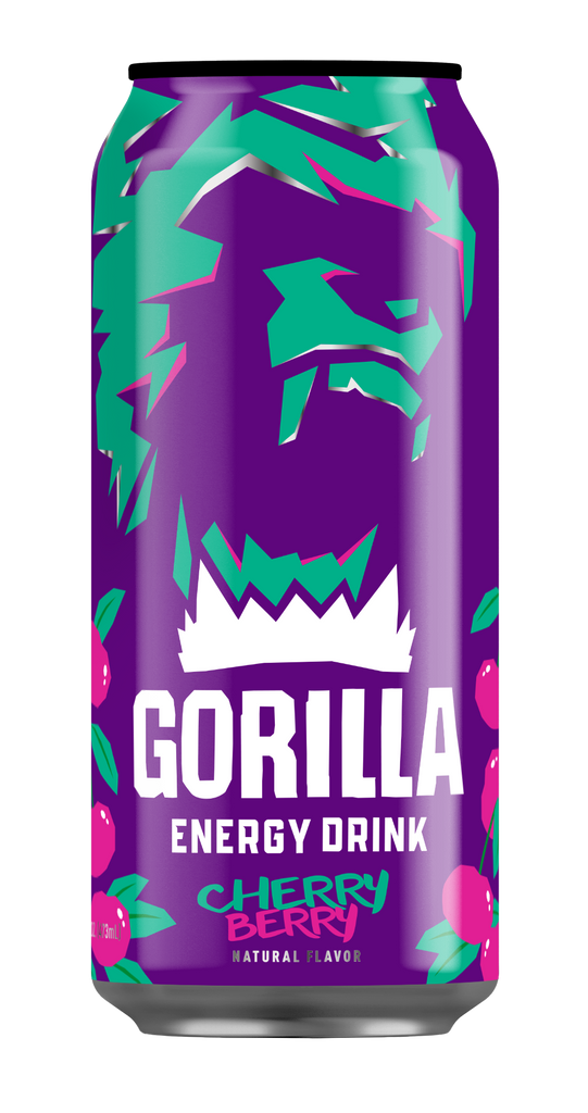 Gorilla Energy Drink, Cherry Berry, 16oz Cans (12 Pack) Image