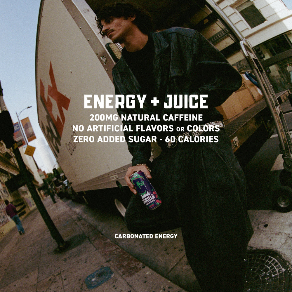 Gorilla Energy Drink, Cherry Berry, 16oz Cans (12 Pack)