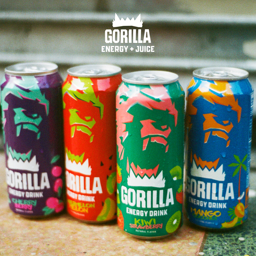 Gorilla Energy Drink, Mango Coconut, 16oz Cans (12 Pack)