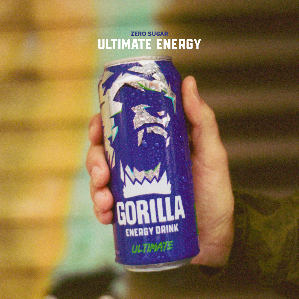 Gorilla Energy Drink, Ultimate Energy, 16oz Cans (12 Pack)