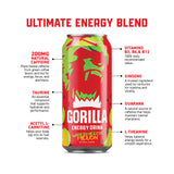 Gorilla Energy Drink, Watermelon Melon, 16oz Cans (12 Pack)