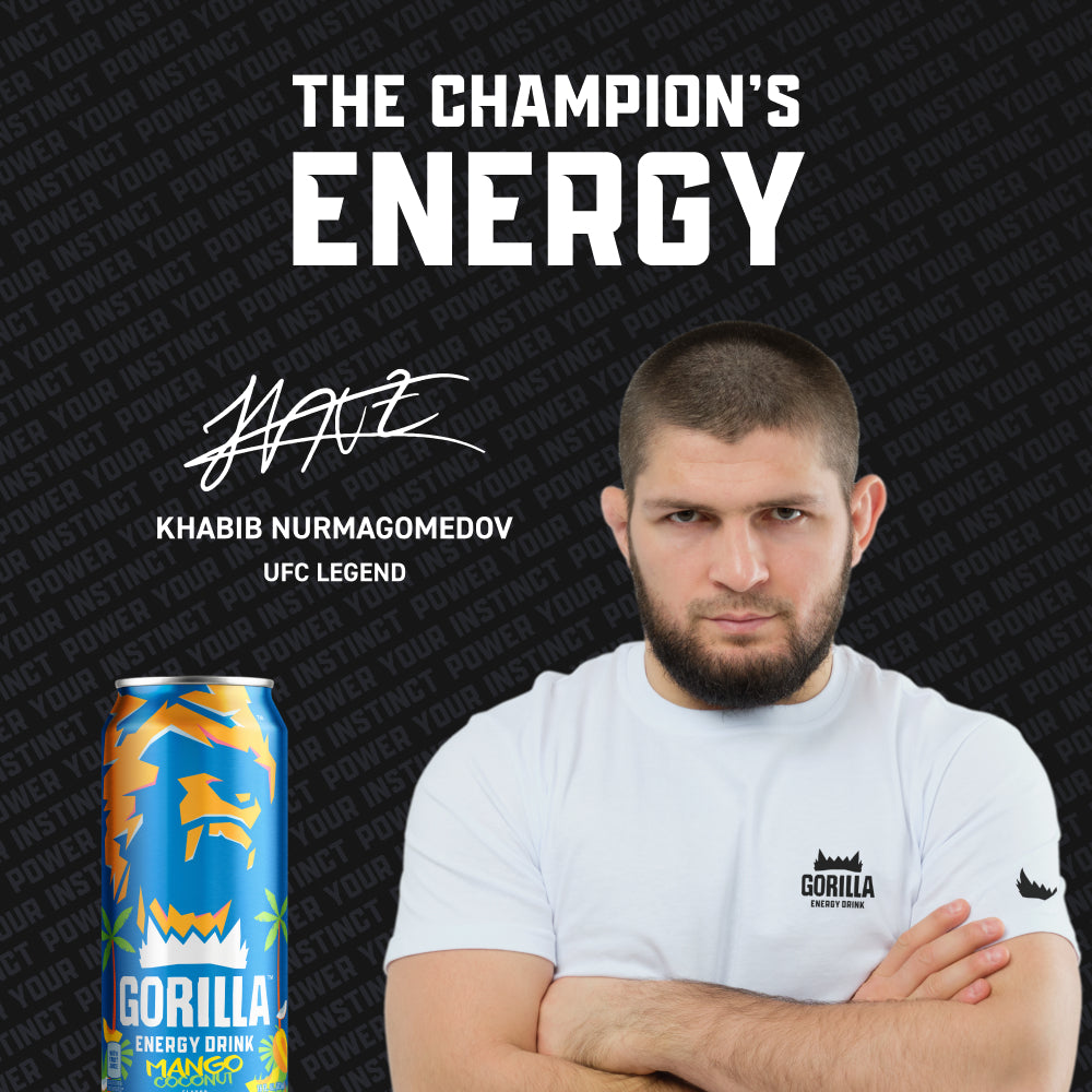 Gorilla Energy Drink, Mango Coconut, 16oz Cans (12 Pack)