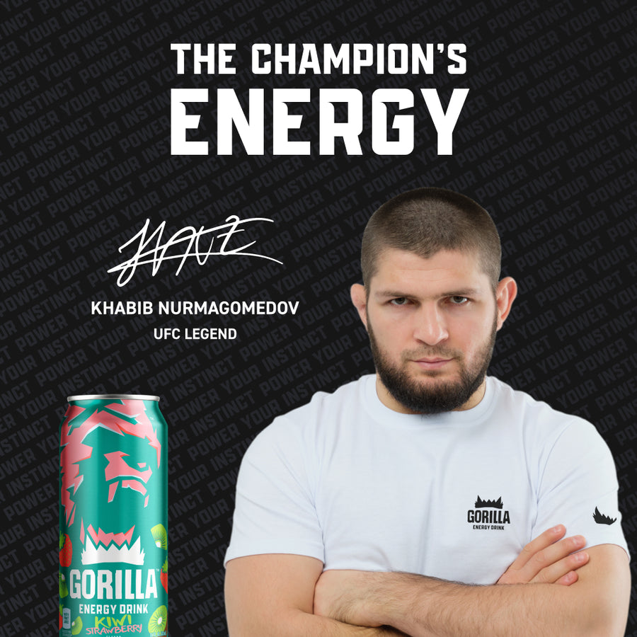 Gorilla Energy Drink, Kiwi Strawberry, 16oz Cans (12 Pack)