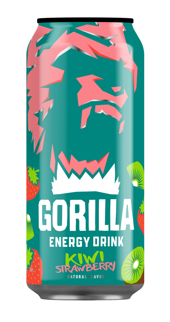 Gorilla Energy Drink, Kiwi Strawberry, 16oz Cans (12 Pack) Image