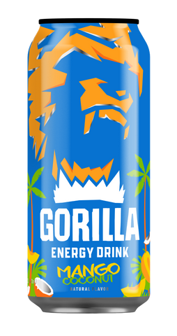 Gorilla Energy Drink, Mango Coconut, 16oz Cans (12 Pack)