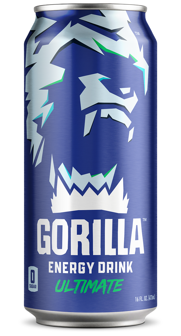 Gorilla Energy Drink, Ultimate Energy, 16oz Cans (12 Pack)