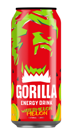 Gorilla Energy Drink, Watermelon Melon, 16oz Cans (12 Pack)