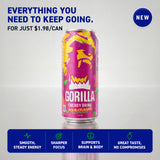 Gorilla Energy Drink, Pomegranate Raspberry, 16oz Cans (12 Pack)