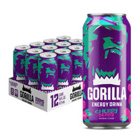 Gorilla Energy Drink, Cherry Berry, 16oz Cans (12 Pack)